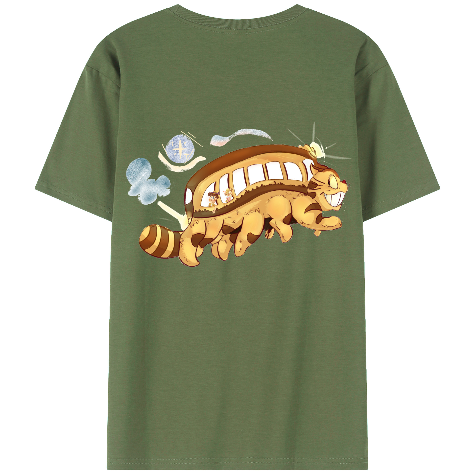 （画像用） となりのトトロ 草壁メイ 草壁サツキ My Neighbor Totoro Satsuki Kusakabe Mei Kusakabe 綿100％ メンズ半袖Tシャツ（バックプリント） 通気性